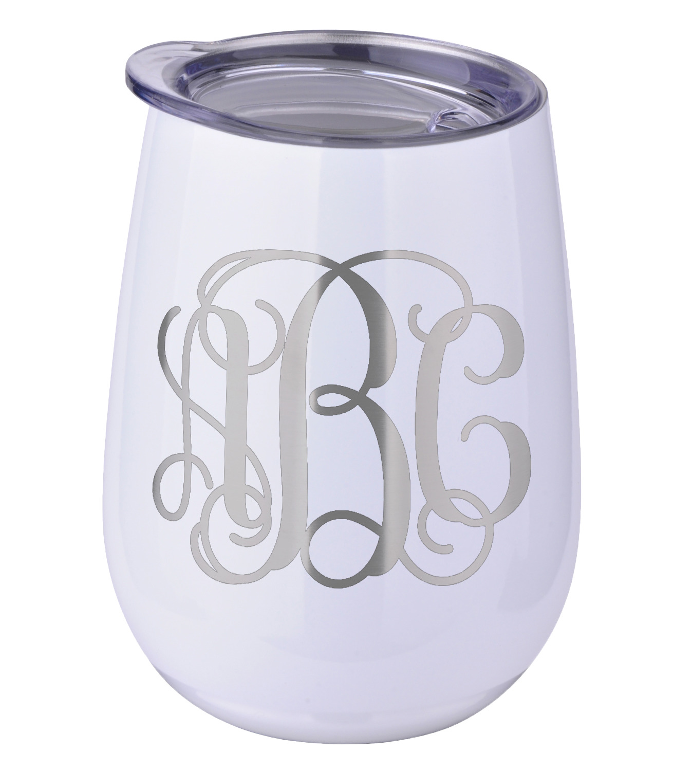 Monogram Stemless Wine Tumbler 5 Color Choices Stainless Steel