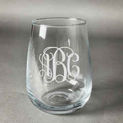Monogram Stemless Wine Glass - Laser Engraved
