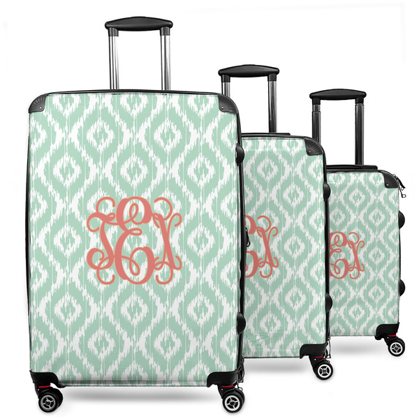 Custom Monogram 3-Piece Luggage Set - 20" Carry On - 24" Medium Checked - 28" Large Checked
