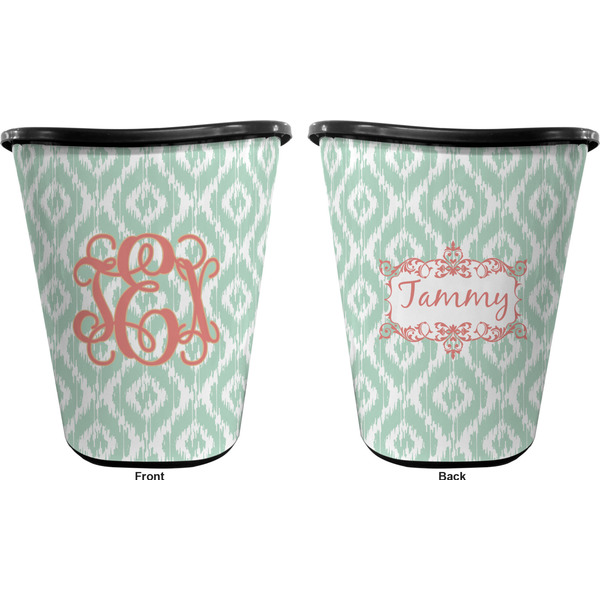Monogram Trash Can Black - Front and Back - Apvl