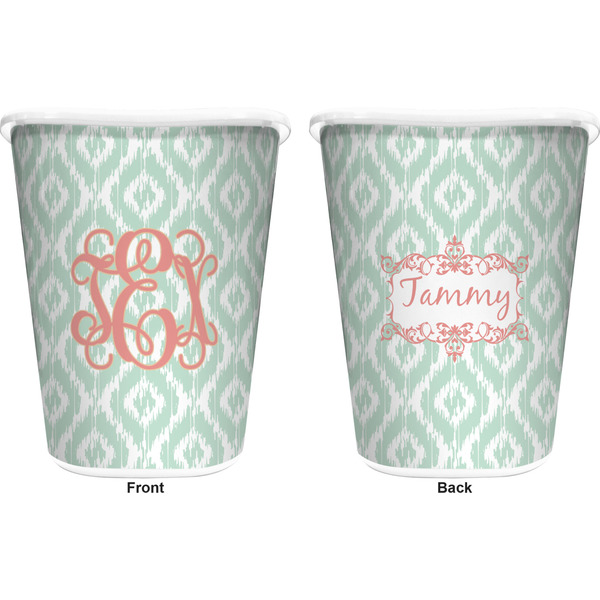Monogram Trash Can White - Front and Back - Apvl