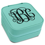 Monogram Travel Jewelry Box - Teal Leather