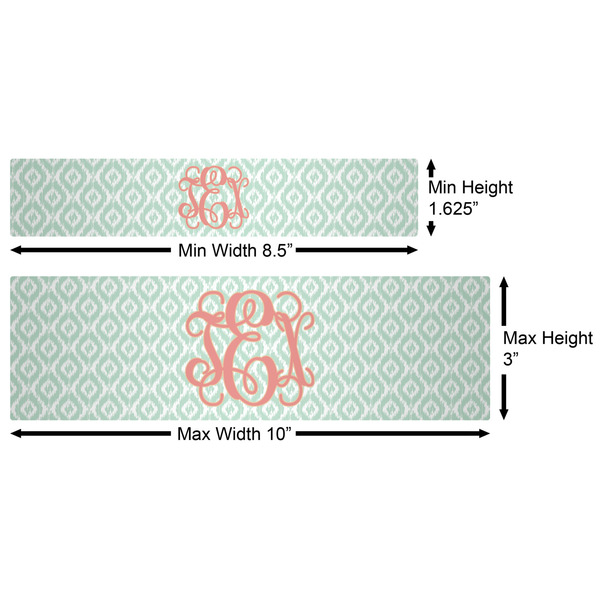 Monogram Water Bottle Labels w/ Dimensions