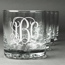 Monogram Whiskey Glasses - Engraved - Set of 4