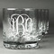 Monogram Whiskey Glasses Set of 4 - Engraved Front