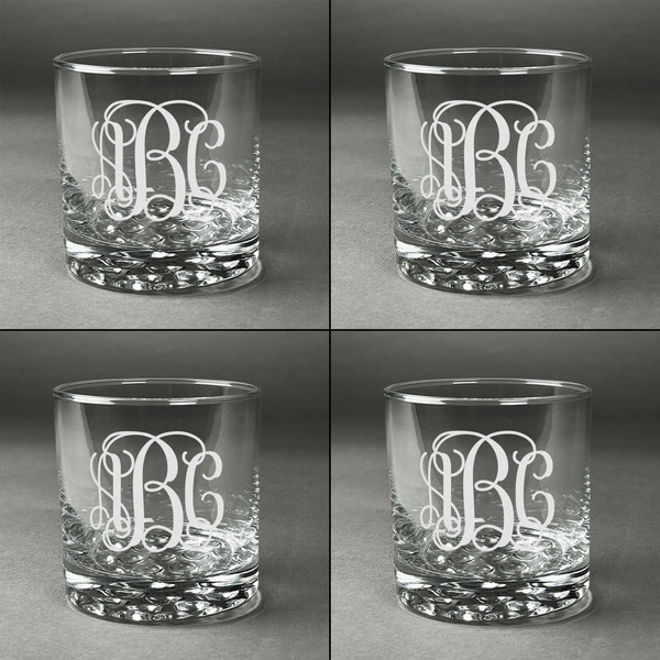 Monogram Whiskey Glasses - Set of 4 all Engraved