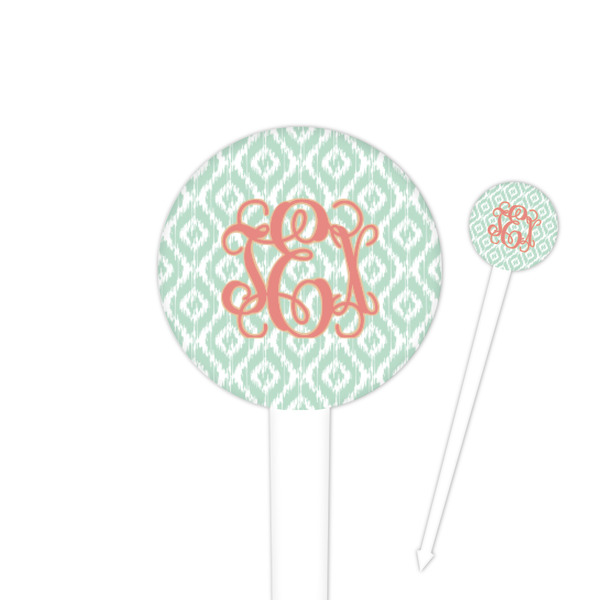 Custom Monogram 4" Round Plastic Food Picks - White - Single-Sided