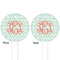 Monogram White Plastic 4" Food Pick - Round - Double Sided - Front & Back