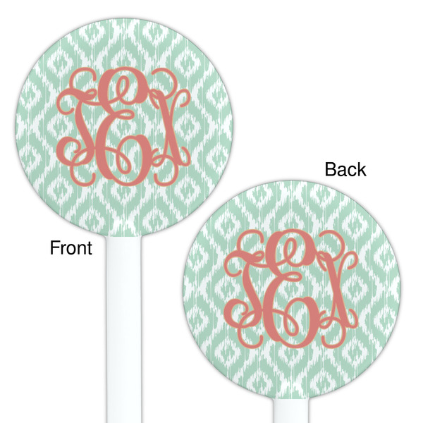 Monogram White Plastic 5.5" Stir Stick - Double Sided - Round - Front & Back