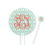 Monogram 5.5" Round Plastic Stir Sticks - White - Single-Sided