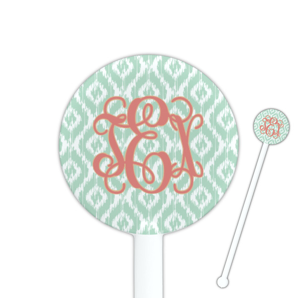 Custom Monogram 5.5" Round Plastic Stir Sticks - White - Single-Sided