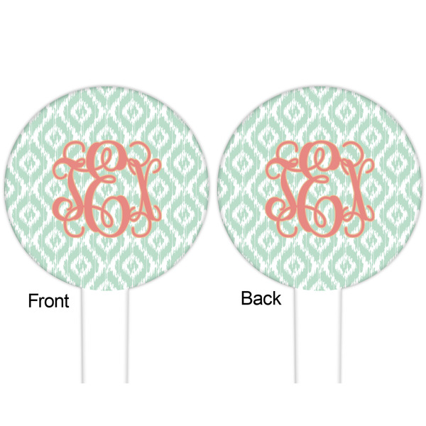 Monogram White Plastic 6" Food Pick - Round - Double Sided - Front & Back