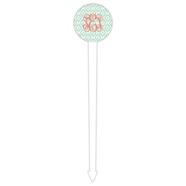 Monogram White Plastic 6" Food Pick - Round - Single Pick