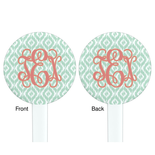 Monogram White Plastic 7" Stir Stick - Double Sided - Round - Front & Back