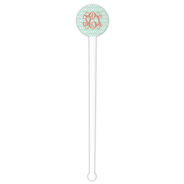 Monogram White Plastic 7" Stir Stick - Round - Single Stick