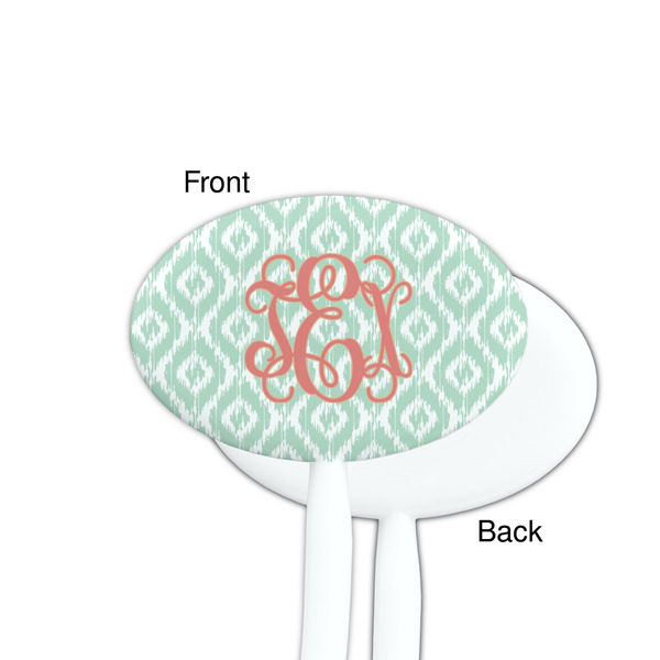 Monogram White Plastic 7" Stir Stick - Single Sided - Oval - Front & Back