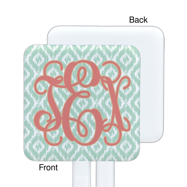Monogram White Plastic Stir Stick - Single Sided - Square - Approval