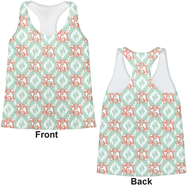 Monogram Womens Racerback Tank Tops - Medium - Front and Back