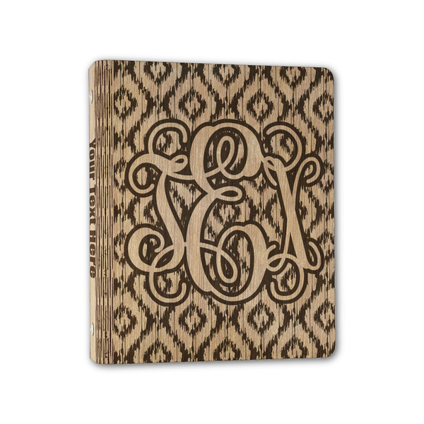 Custom Monogram Wood 3-Ring Binder - 1" Half-Letter Size