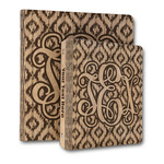 Monogram Wood 3-Ring Binder