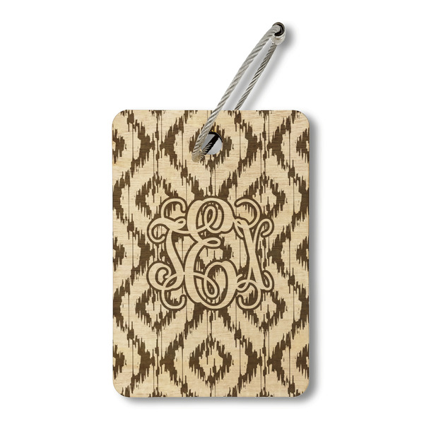Custom Monogram Wood Luggage Tag - Rectangle