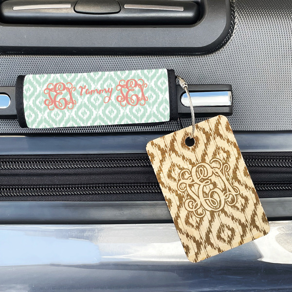 Monogram Wood Luggage Tags - Rectangle - Lifestyle