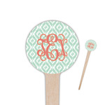 Monogram 4" Round Wooden Food Picks - Double-Sided
