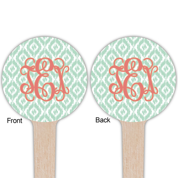 Monogram Wooden 4" Food Pick - Round - Double Sided - Front & Back