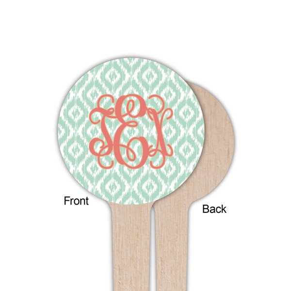 Monogram Wooden 4" Food Pick - Round - Single Sided - Front & Back