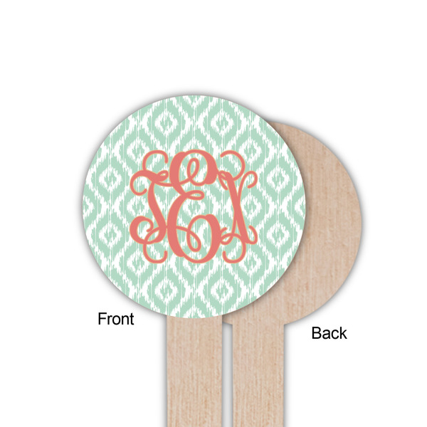 Monogram Wooden 6" Food Pick - Round - Single Sided - Front & Back