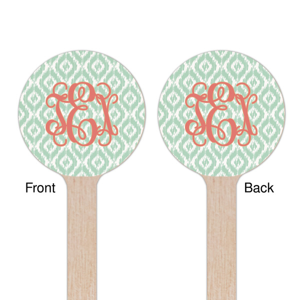 Monogram Wooden 7.5" Stir Stick - Round - Double Sided - Front & Back
