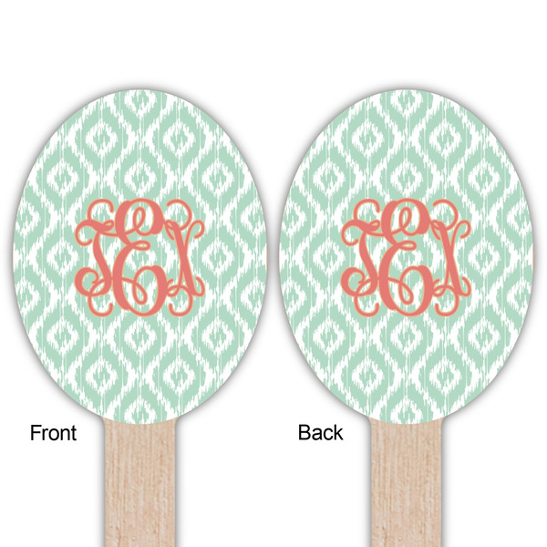 Monogram Wooden Food Pick - Oval - Double Sided - Front & Back