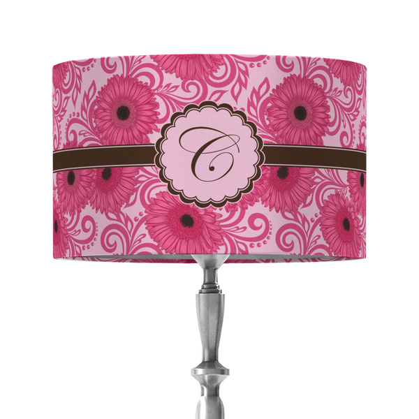 Gerbera Daisy 12" Drum Lampshade - ON STAND (Fabric)