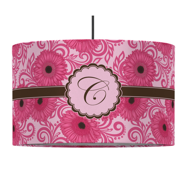 Custom Gerbera Daisy 12" Drum Pendant Lamp - Fabric (Personalized)