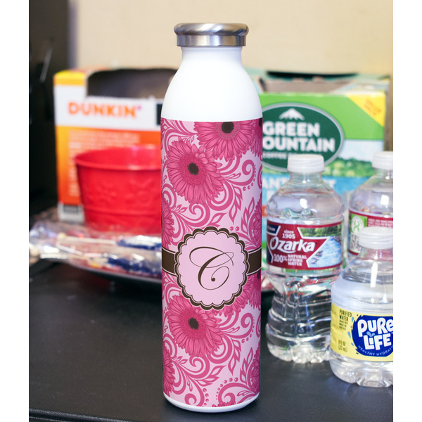 Gerbera Daisy 20oz Water Bottles - Full Print - In Context