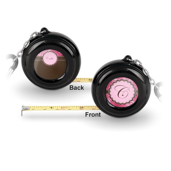 Gerbera Daisy 6-Ft Pocket Tape Measure with Carabiner Hook - Front and Back