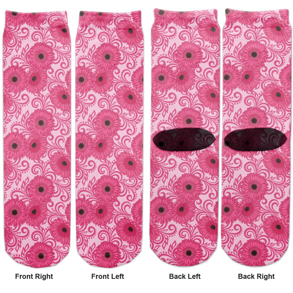 Gerbera Daisy Adult Crew Socks - Double Pair - Front and Back - Apvl
