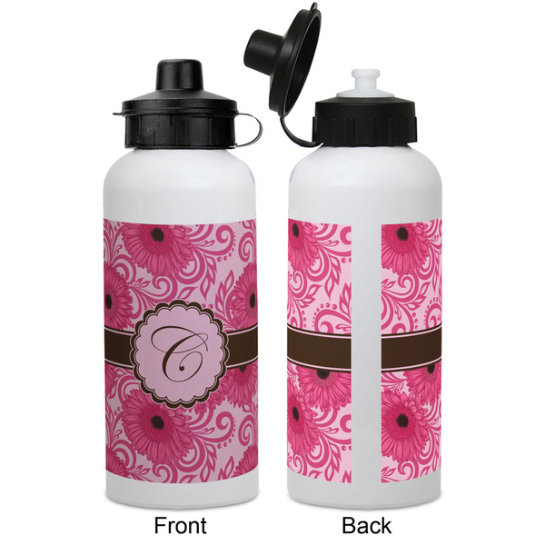 Gerbera Daisy Aluminum Water Bottle - White APPROVAL
