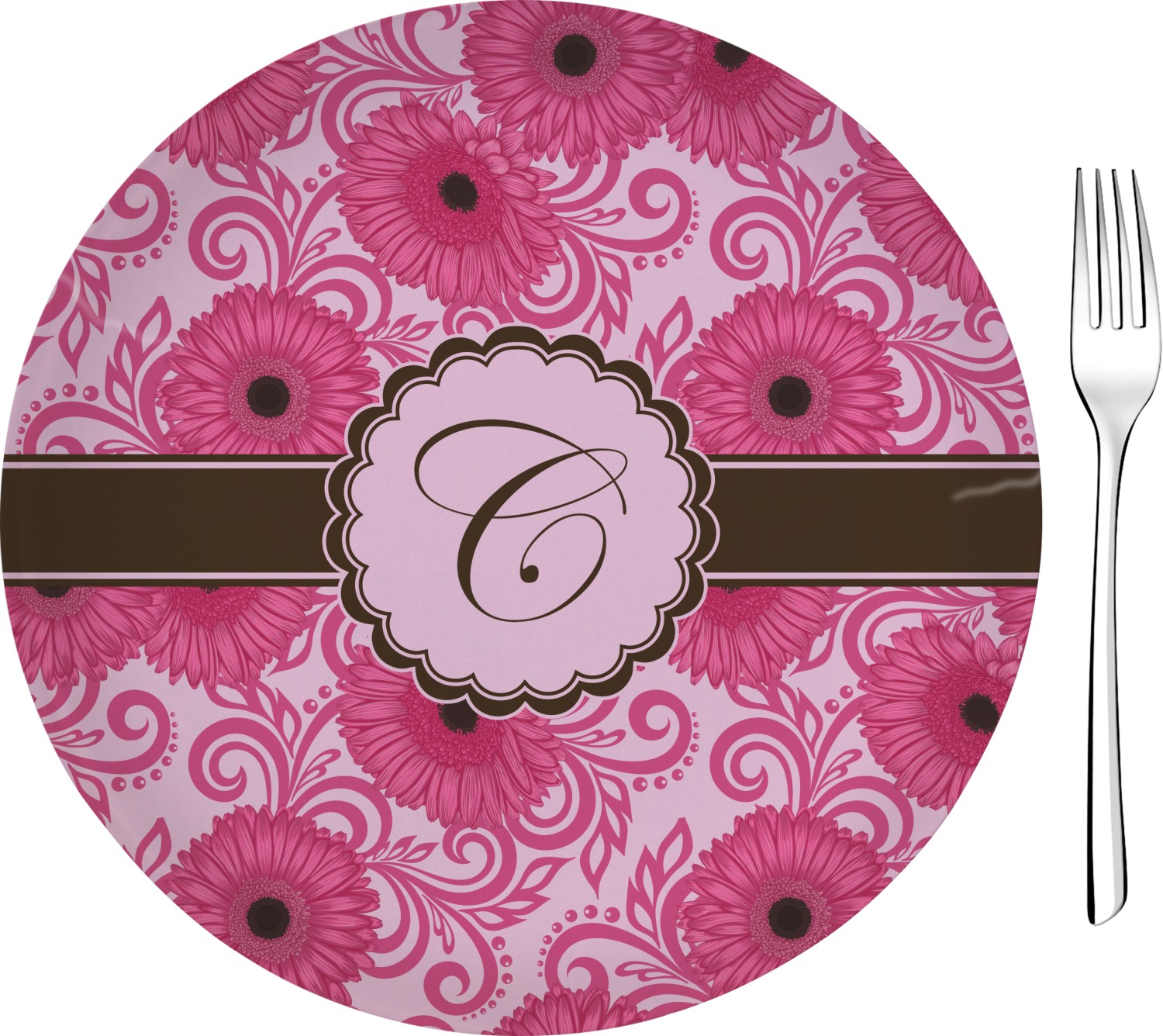 Custom Gerbera Daisy 8" Glass Appetizer / Dessert Plates Single or