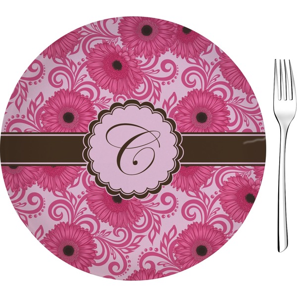 Custom Gerbera Daisy Glass Appetizer / Dessert Plate 8" (Personalized)