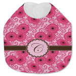 Gerbera Daisy Jersey Knit Baby Bib w/ Initial