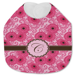 Gerbera Daisy Jersey Knit Baby Bib w/ Initial