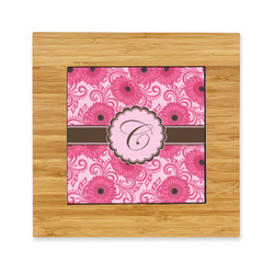 Gerbera Daisy Bamboo Trivet with Ceramic Tile Insert (Personalized)