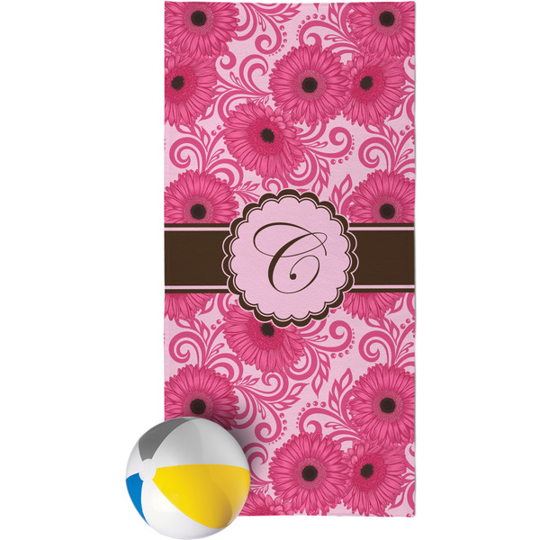 Custom Gerbera Daisy Beach Towel (Personalized)