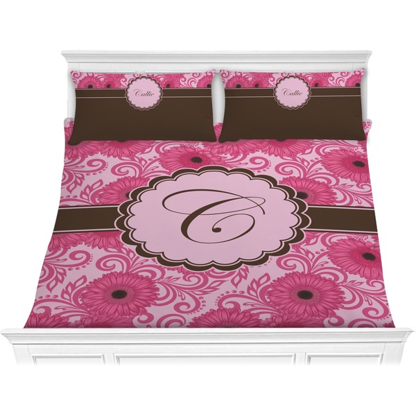 Custom Gerbera Daisy Comforter Set - King (Personalized)