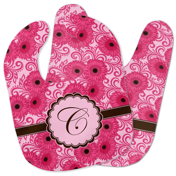 Custom Gerbera Daisy Baby Bib w/ Initial