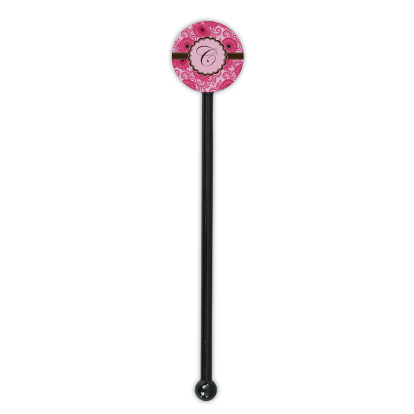 Gerbera Daisy Black Plastic 5.5" Stir Stick - Round - Single Stick