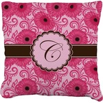 Gerbera Daisy Faux-Linen Throw Pillow 18" (Personalized)