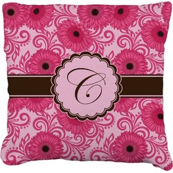 Gerbera Daisy Faux-Linen Throw Pillow 18" (Personalized)