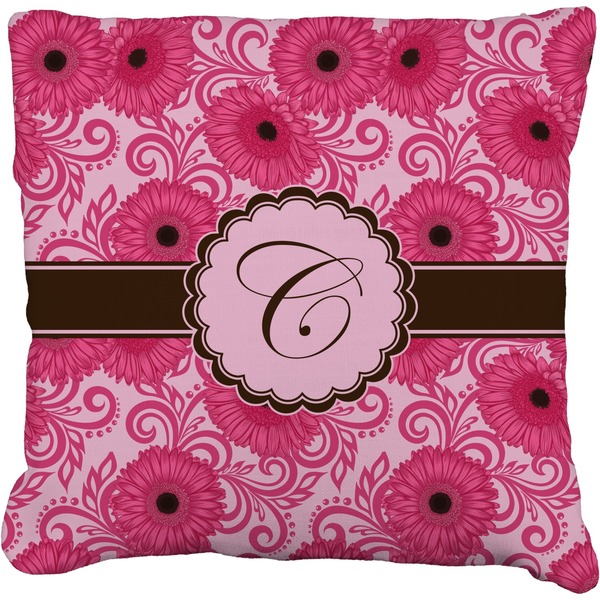 Custom Gerbera Daisy Faux-Linen Throw Pillow 26" (Personalized)